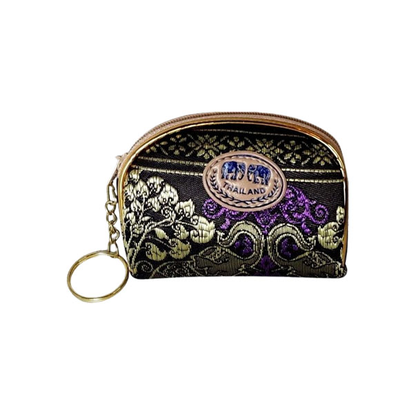Thailand Coin Purses -set of 2 - Brocade Zip around with keychain
